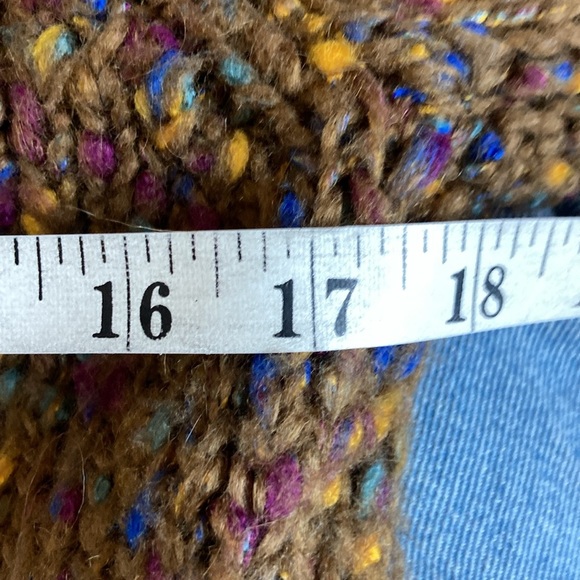 Zara women' Knit Women's Chunky Sweater Long Sleeve V-Neck Brown Speckled Size S - Picture 11 of 12